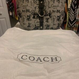 COACH vintage Chelsea Horse & Carriage Canvas Leather Shoulder Bag